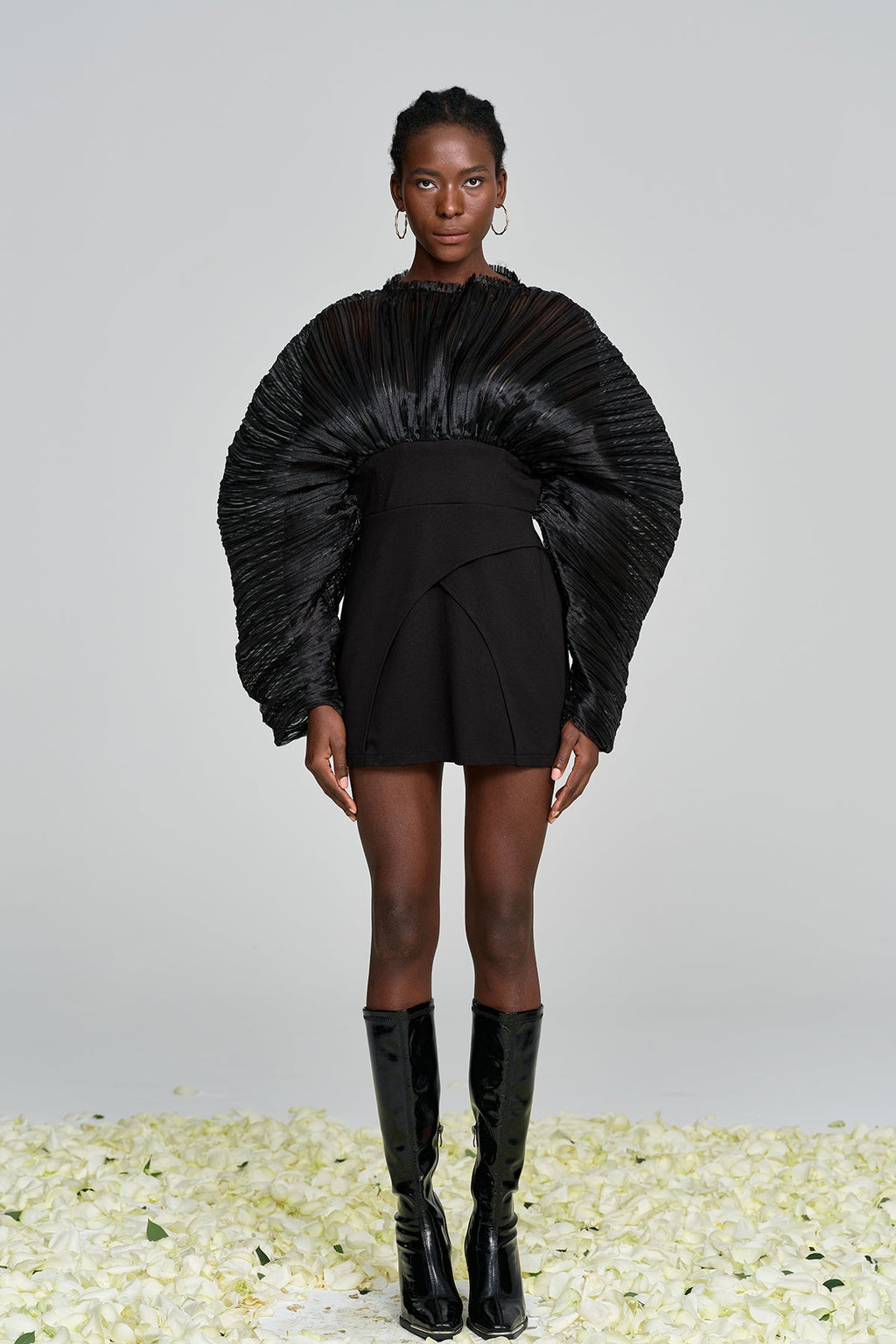 Amayeta Mesh Ruch Mini Dress