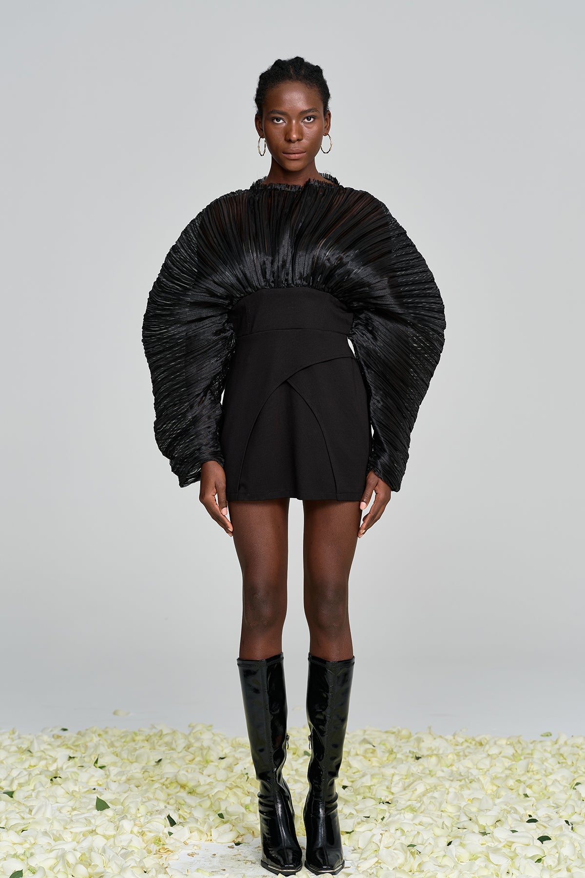 Amayeta Mesh Ruch Mini Dress