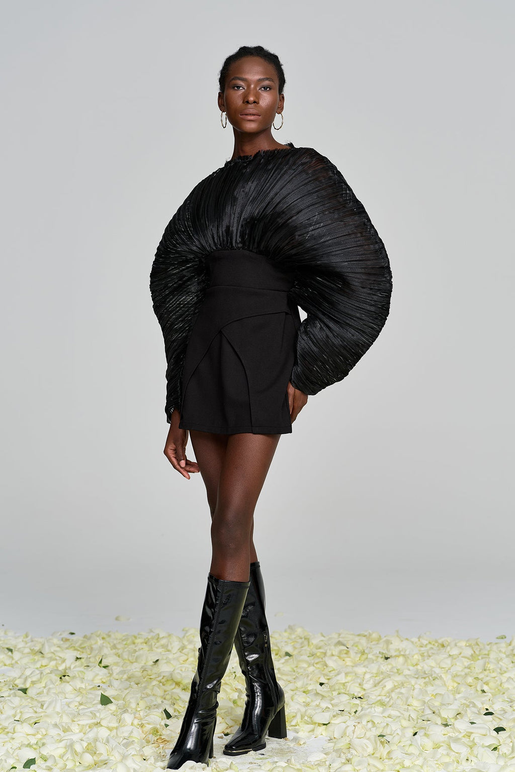 Amayeta Mesh Ruch Mini Dress