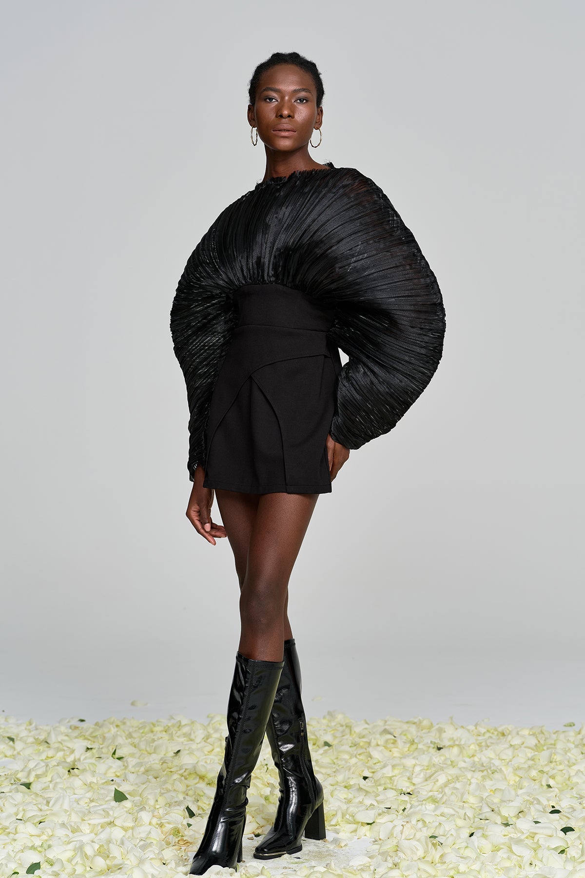 Amayeta Mesh Ruch Mini Dress