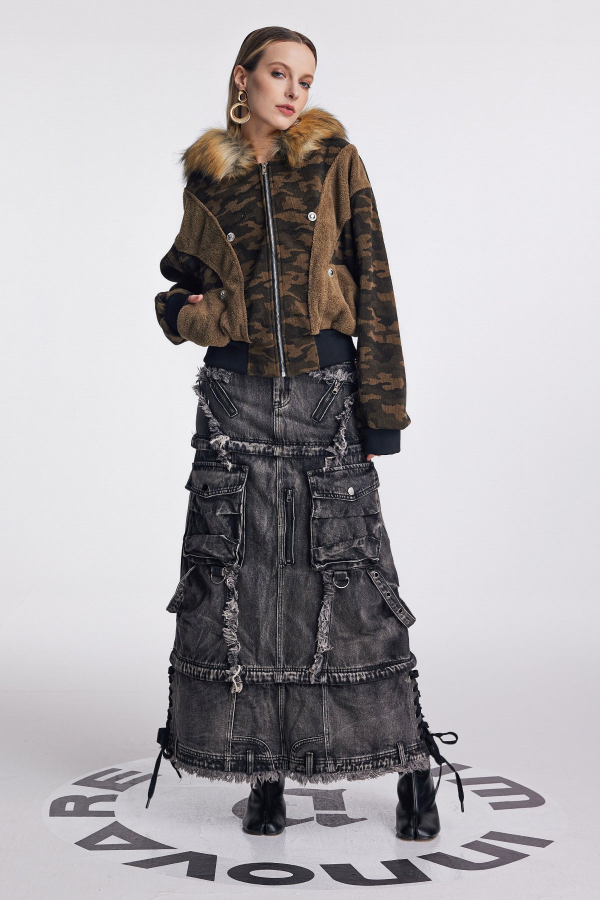 Ambler Camouflage Print Hooded Jacket In Brown