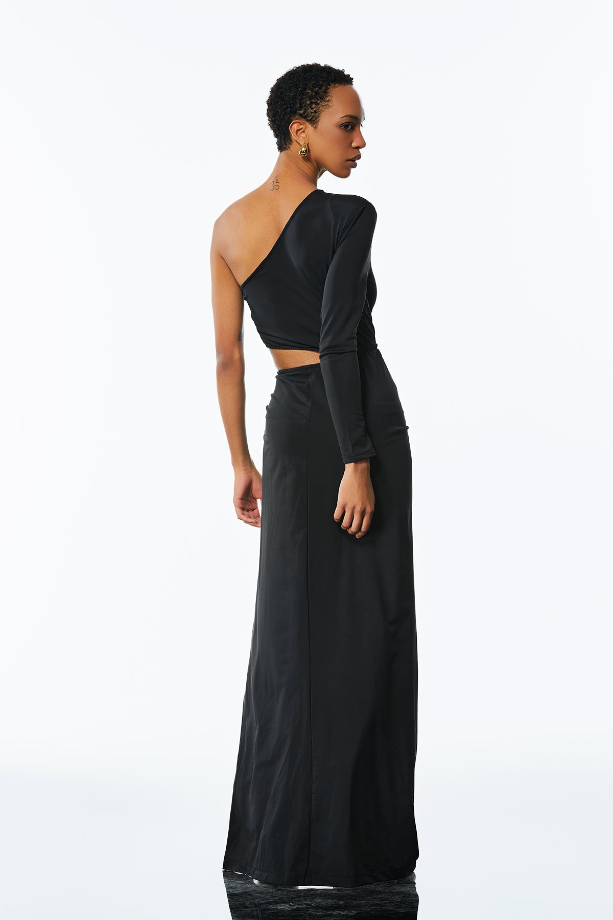 Ambrose One Shouder Ruch Cutout Maxi Dress