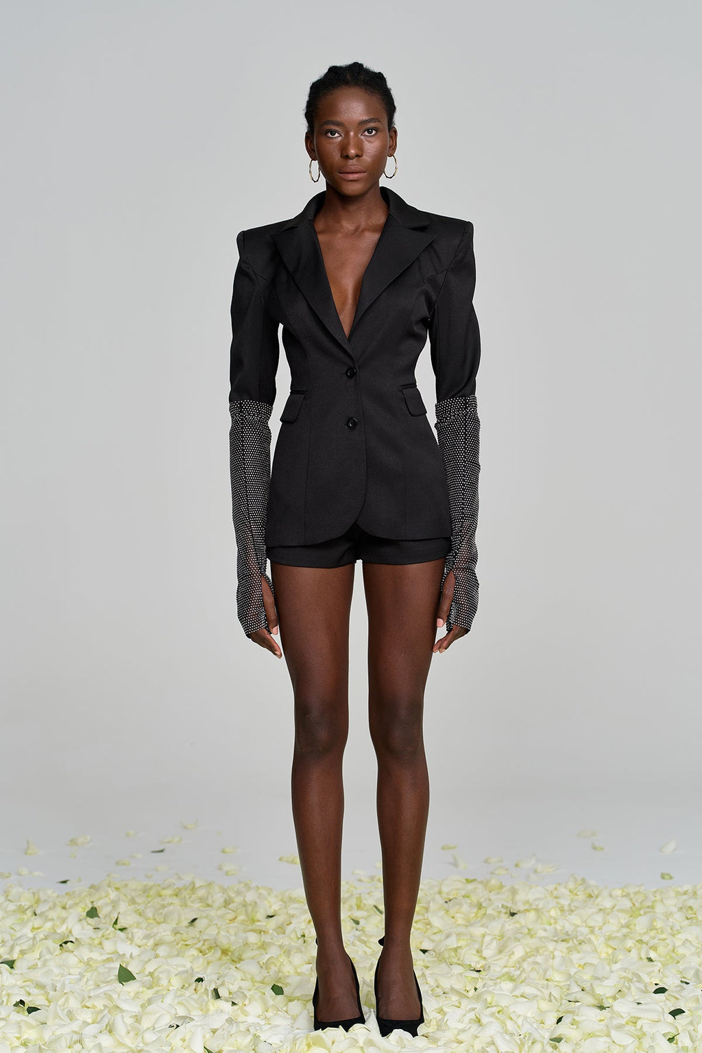 Amity Rhinestone Drawstring Blazer