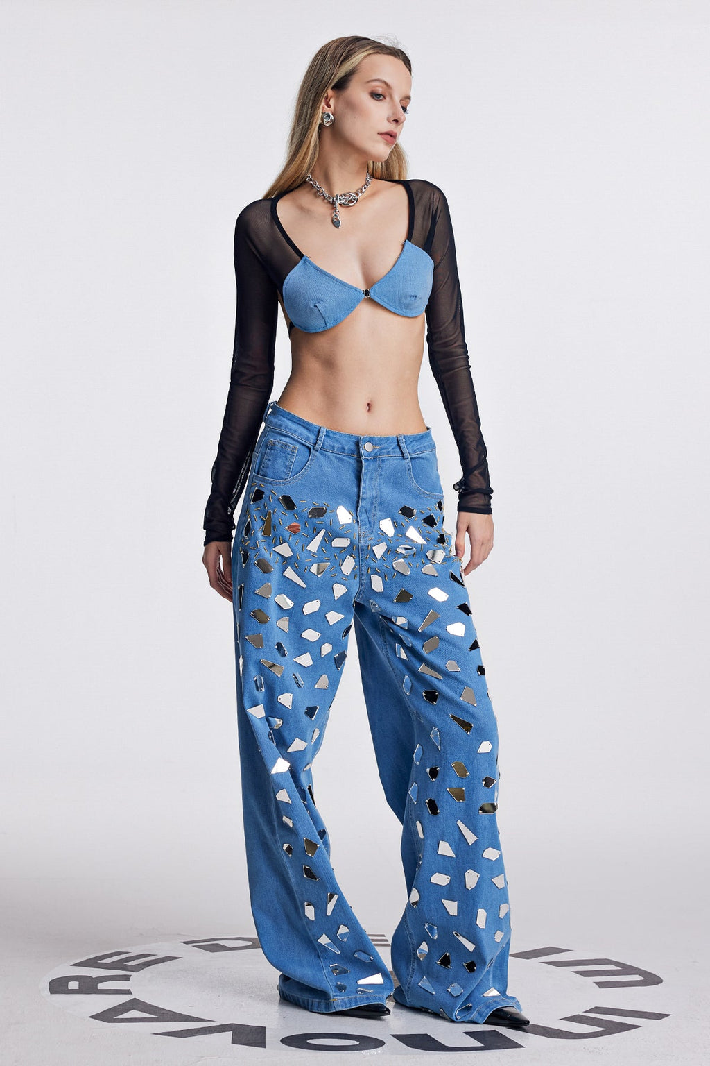 Amory Embellished Fringe Wide Jeans