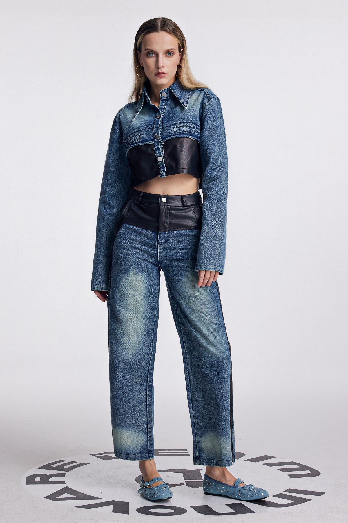 Amro Deconstruct Fringe Denim Pants Set
