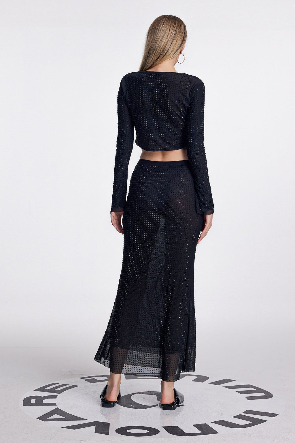 Anabia Dot Flower Ruffle Skirt Set