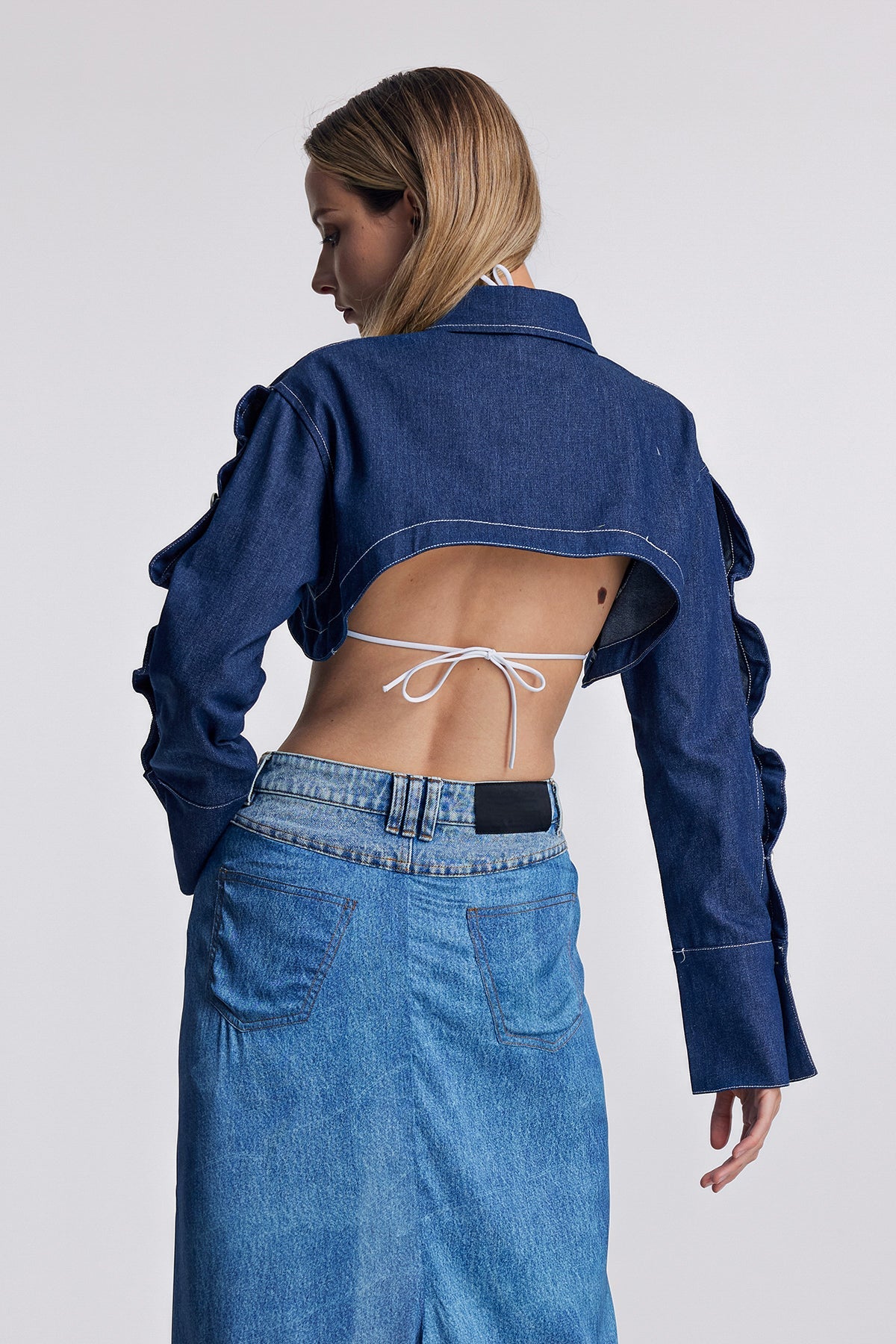 Anah Deconstruct Denim Short Jacket