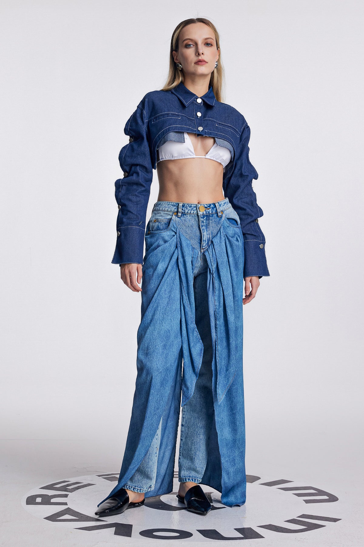 Anah Deconstruct Denim Short Jacket