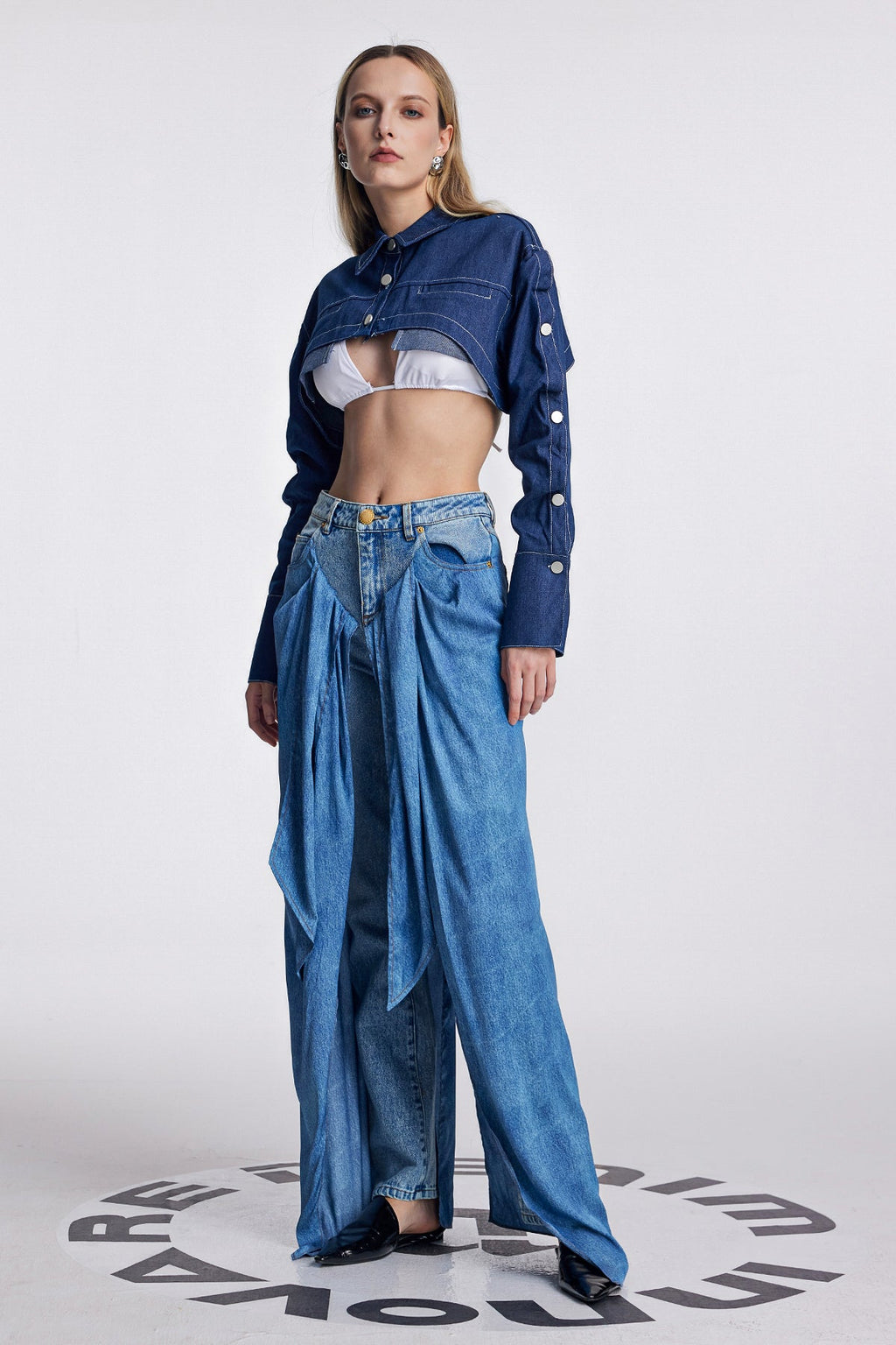 Anahita Deconstruct Lace Up Ruch Jeans