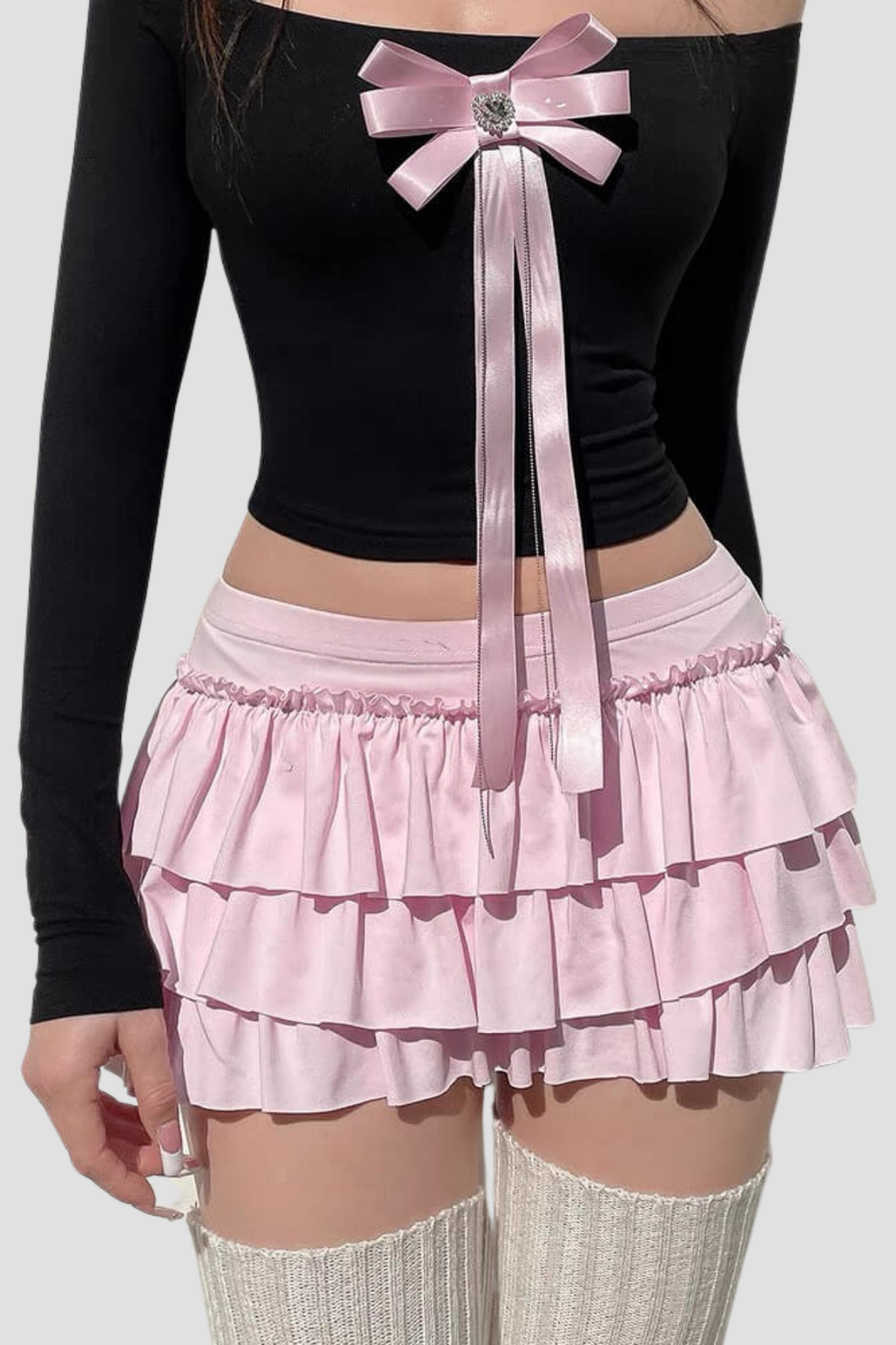 Anandi Ruffle Bow Ruch Skirt