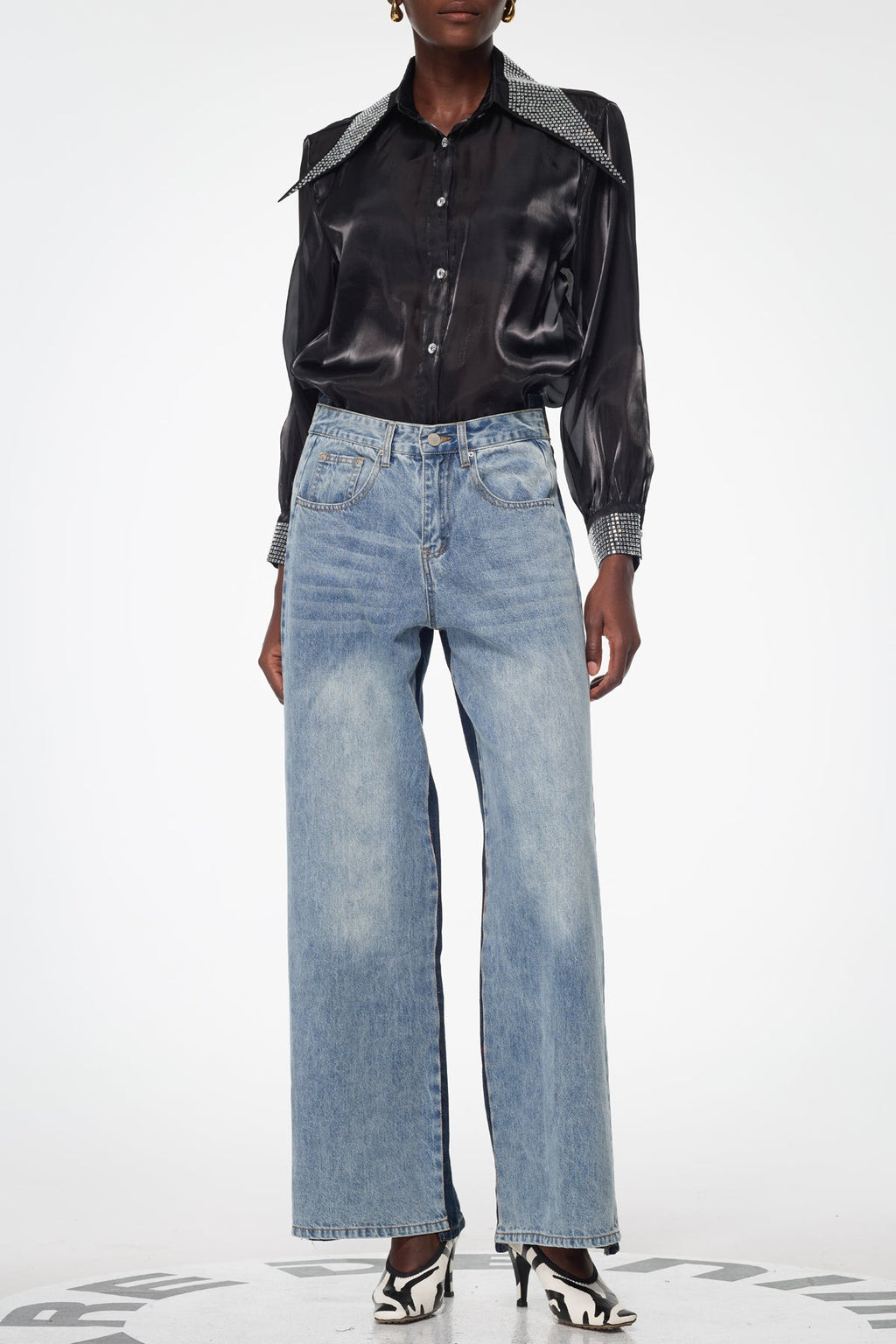 Anane Deconstruct Wide Jeans In Blue