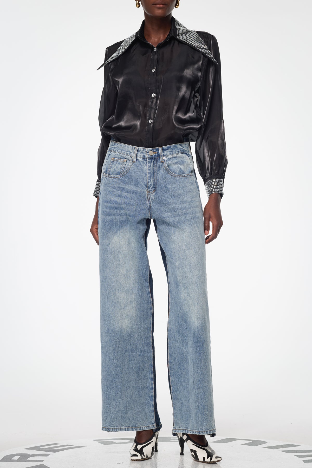 Anane Deconstruct Wide Jeans In Blue