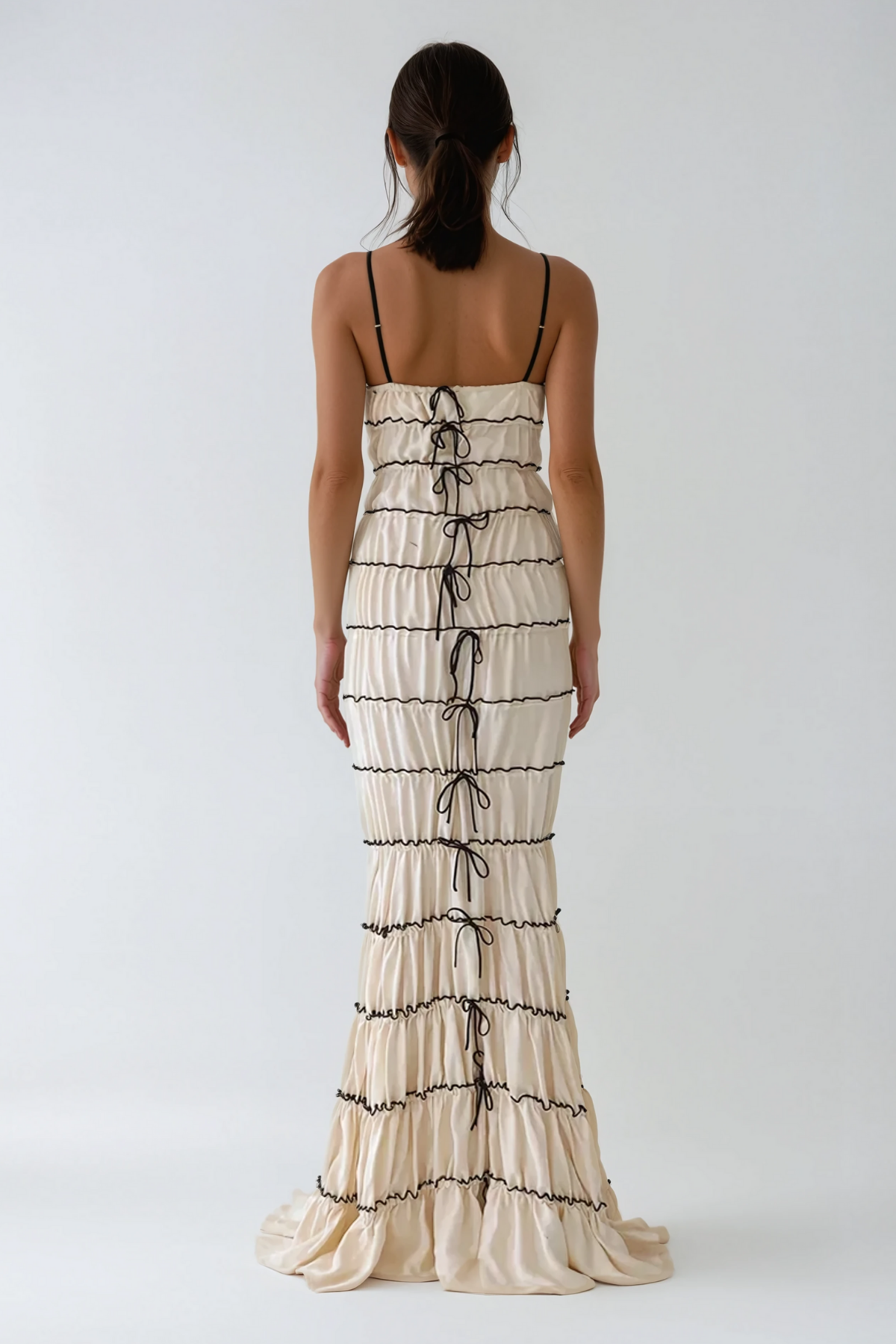 Ananke Ruch Bow Spaghetti Maxi Dress