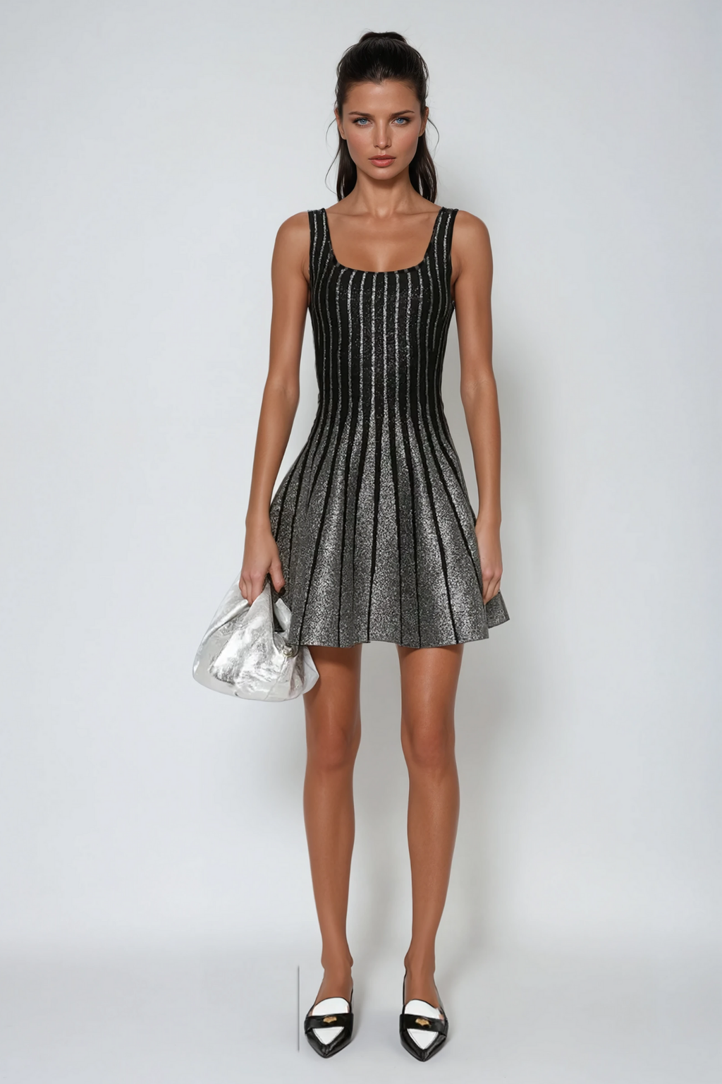 Ananya Stripe Sleeveless Ruffle Mini Dress