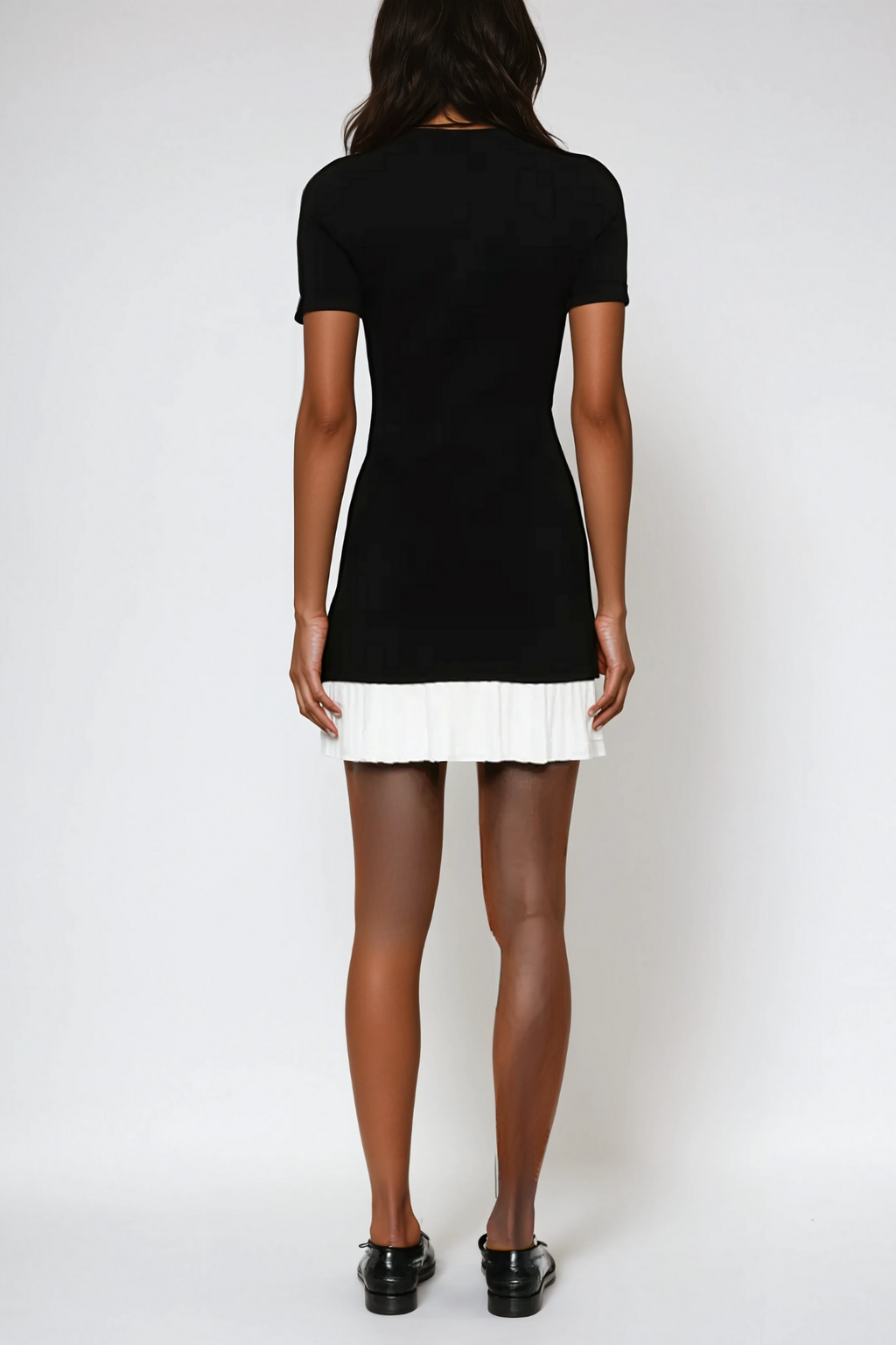 Anass Button Ruffle Short Sleeve Mini Dress