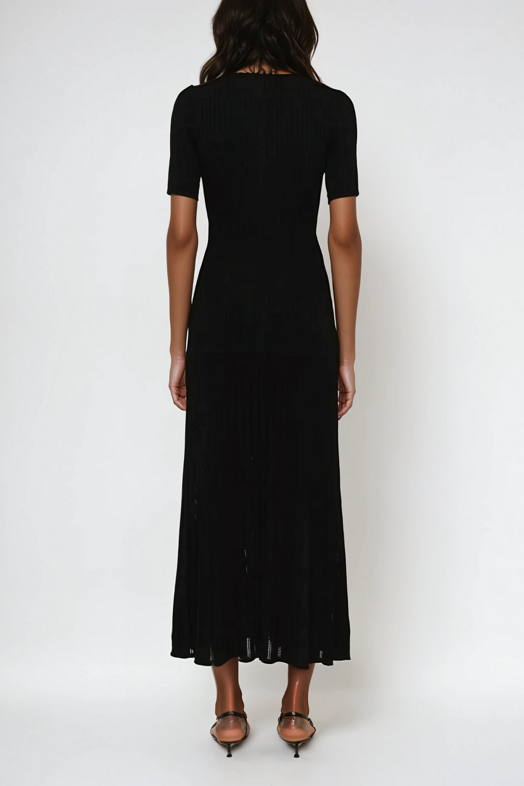 Anastacia Embellished Lapel Knit Maxi Dress