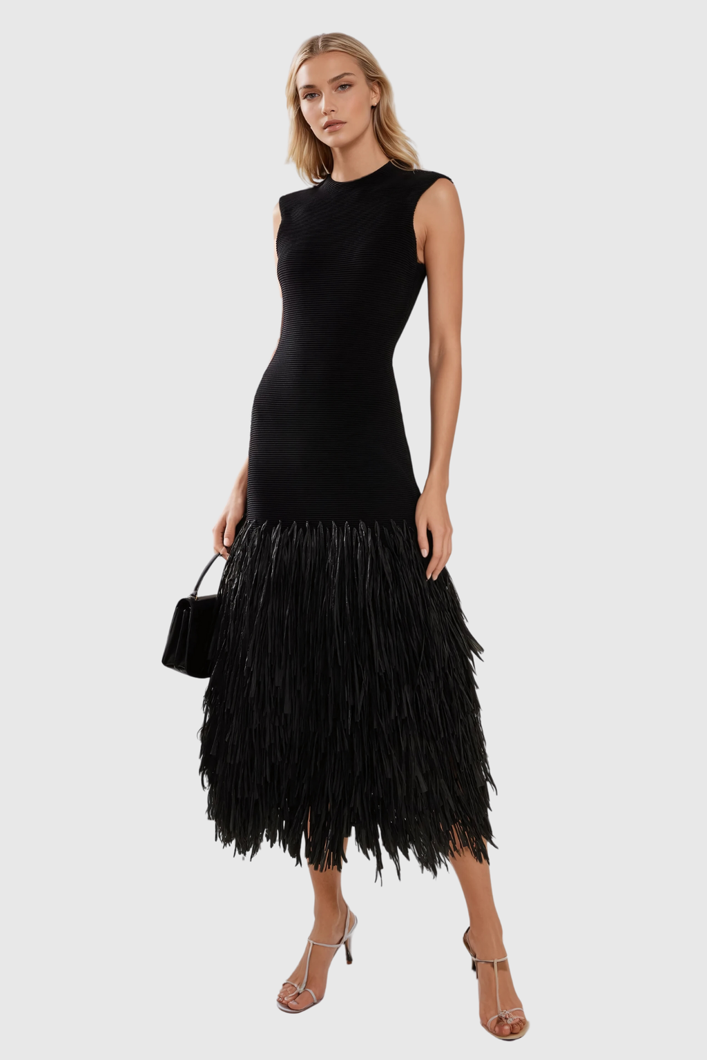 Anatoliy Fringe Backless Maxi Dress