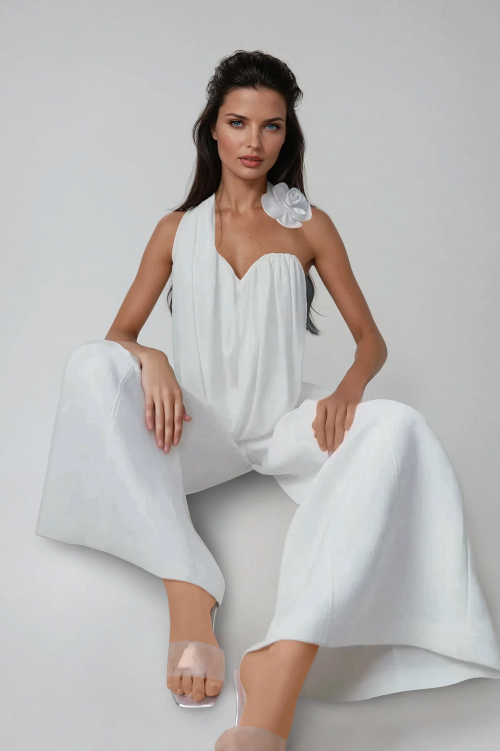 Anca Flower Asymmetric Ruch Top