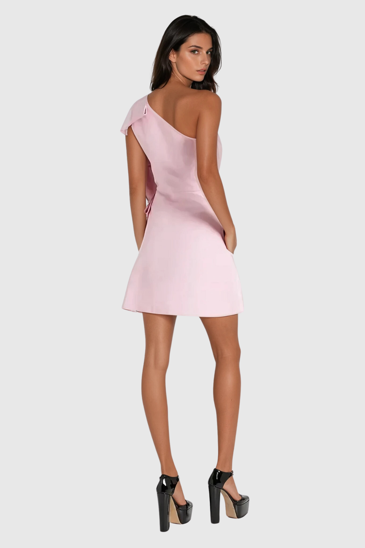 Aneska Bow One Shouder Mini Dress