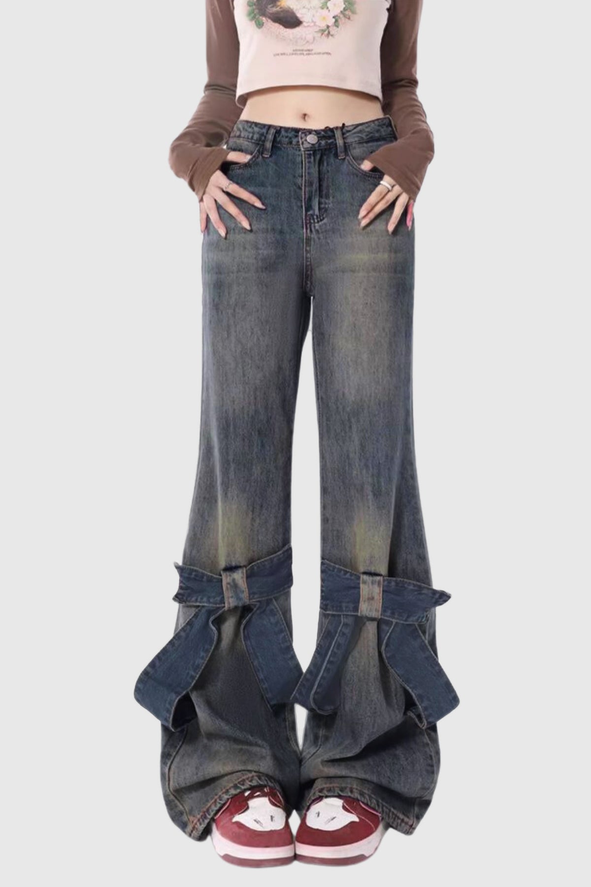 Angeles Bow Wide Jeans