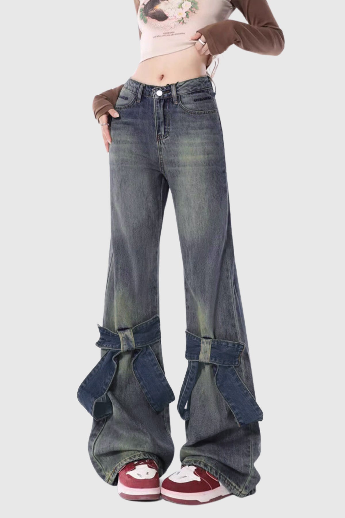 Angeles Bow Wide Jeans