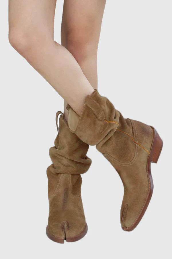 Angelique Suede Cowboy Tabi Boots
