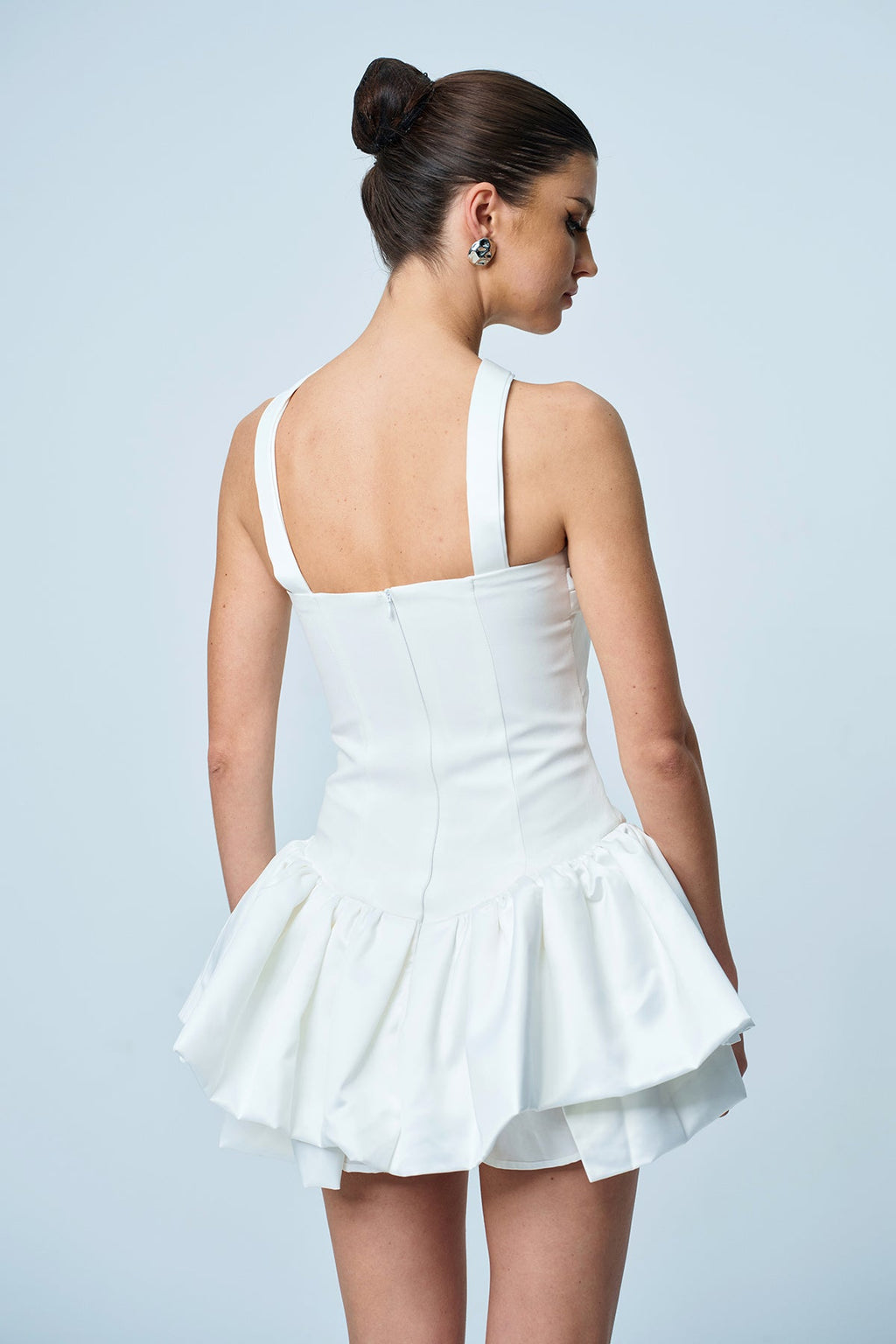 Angelito Strapless Ruffle Ruch Mini Dress