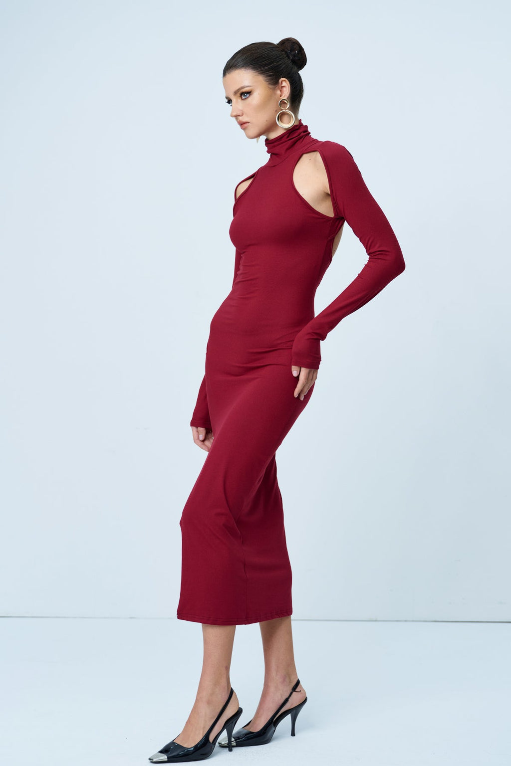 Aniketos Cutout Bodycon Split Maxi Dress