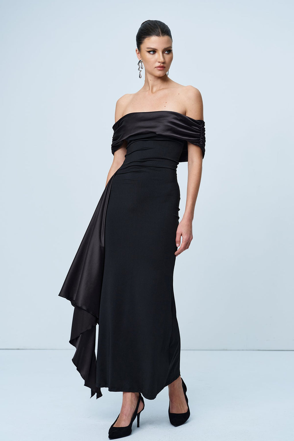 Anil Ruch Strapless Lace Up Maxi Dress