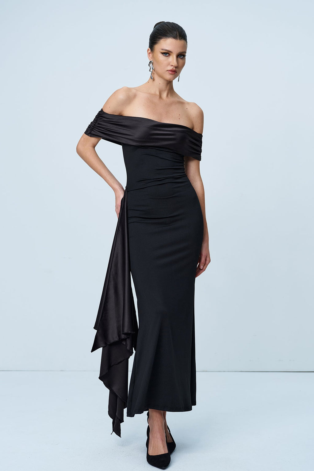Anil Ruch Strapless Lace Up Maxi Dress