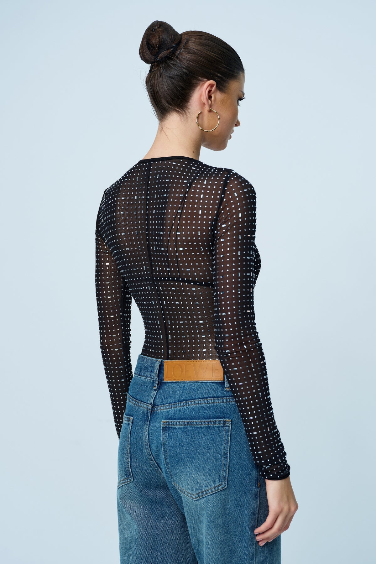 Anius Rhinestone Bodycon Bodysuit