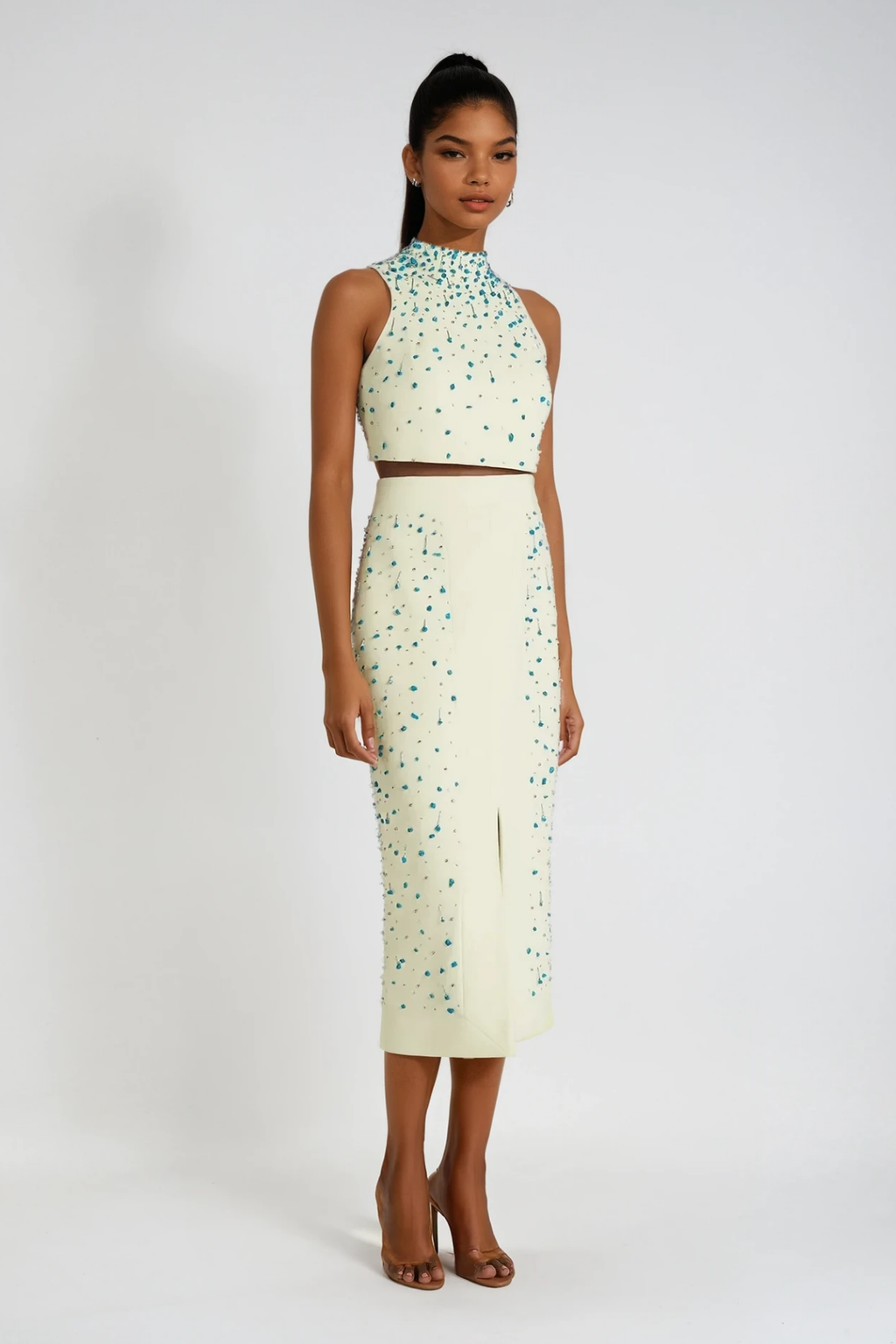 AnnDrue Rhinestone Sleeveless Skirt Set