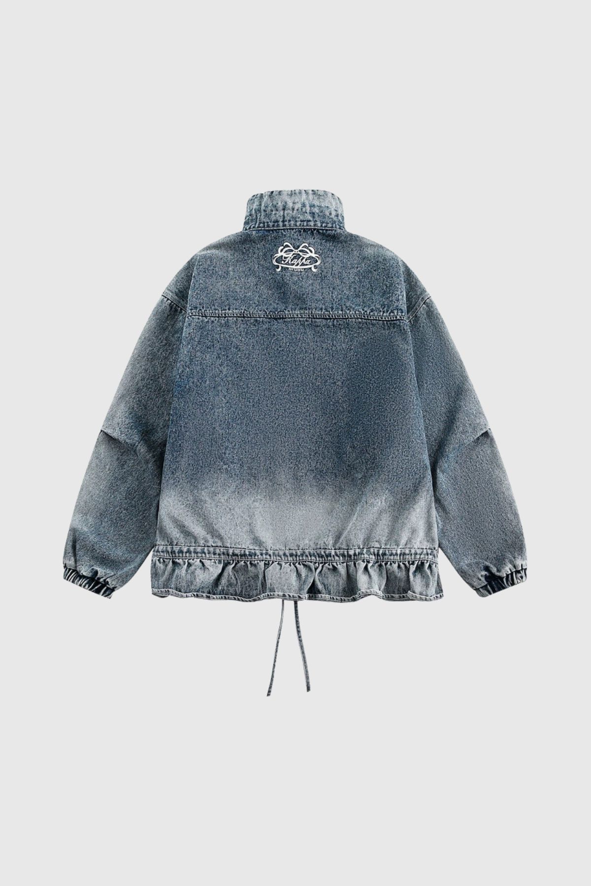 Annice Deconstruct Ruffle Denim Jacket