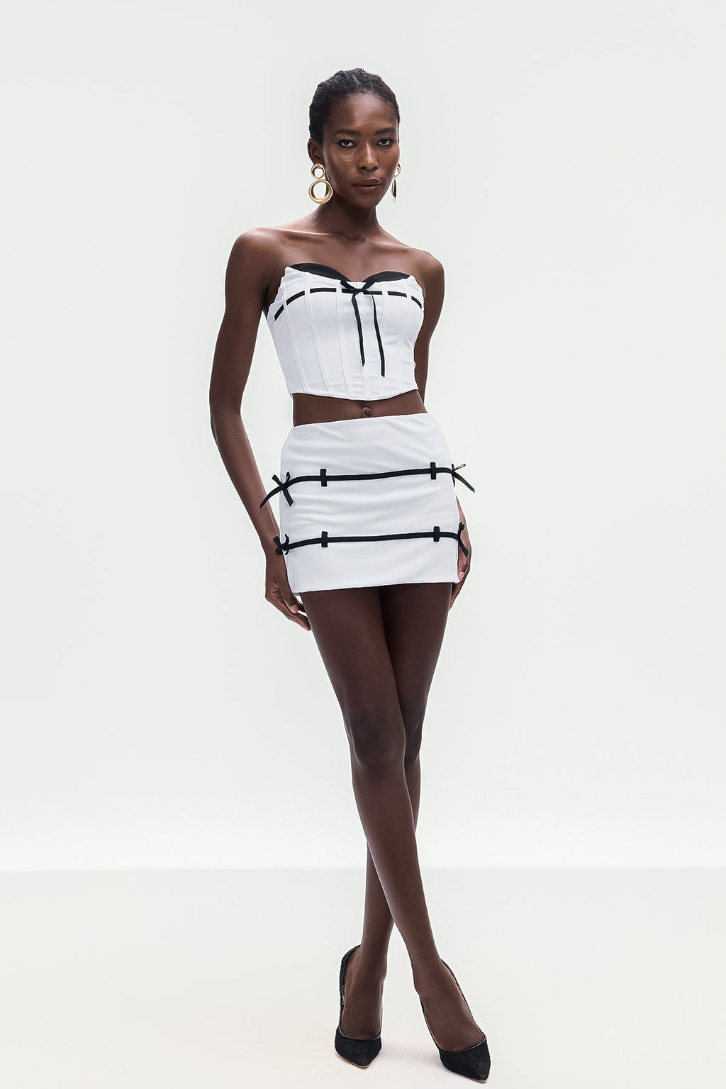 Annunciata Strapless Corset Bow Skirt Set