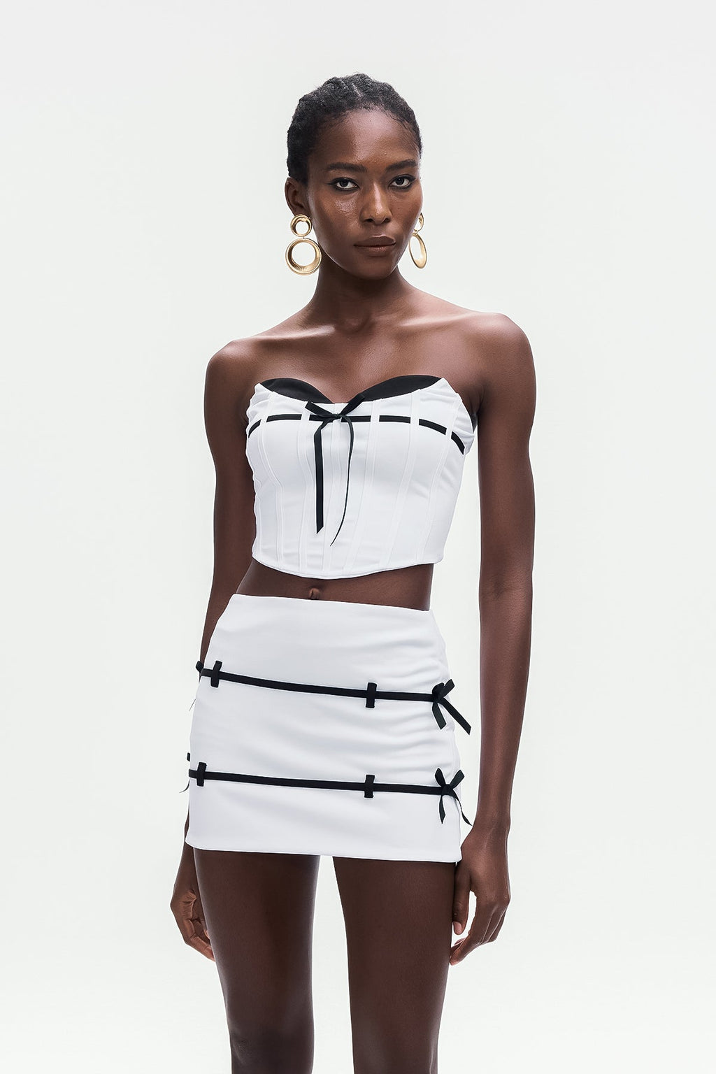 Annunciata Strapless Corset Bow Skirt Set