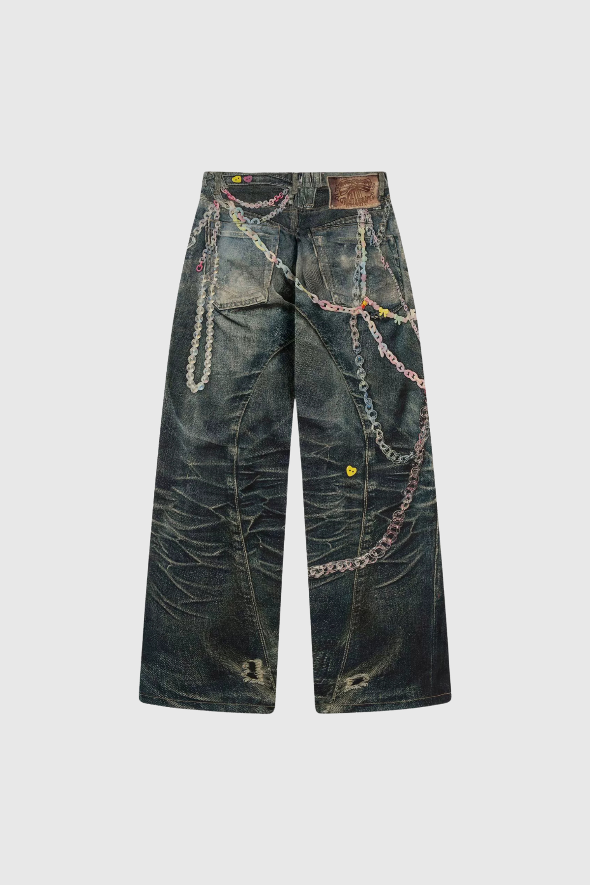Ansley Chain Print Wide Jeans