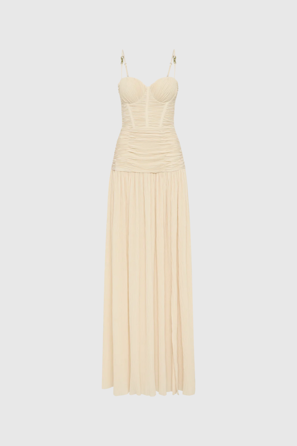 Anstey Ruch Split Spaghetti Maxi Dress In Apricot