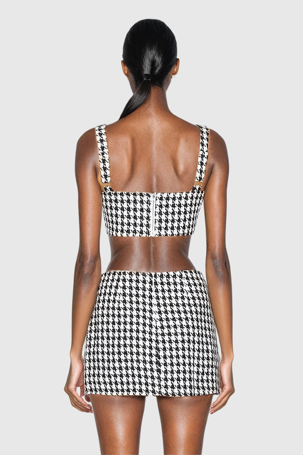 Anterus Houndstooth Skirt Set