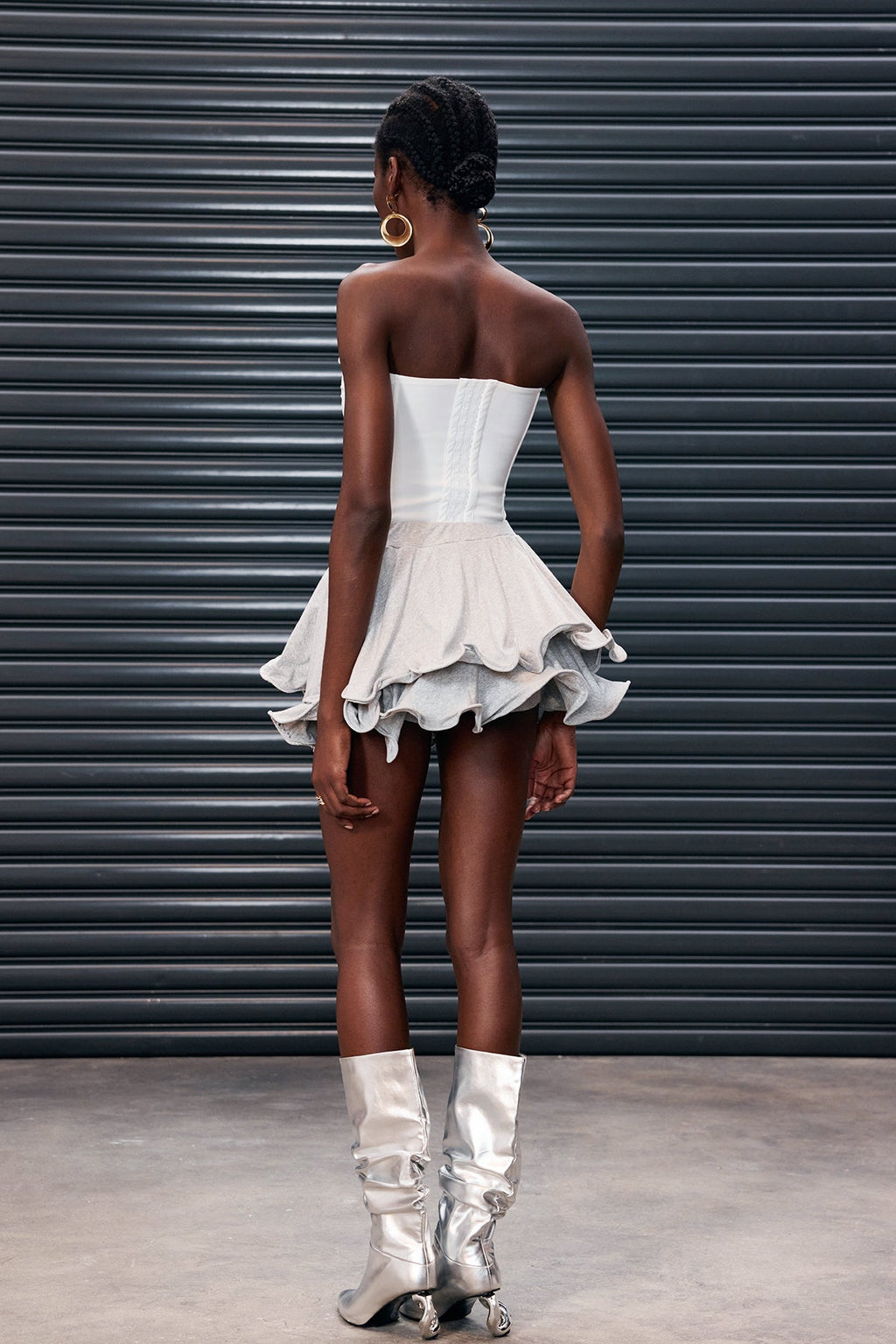 Anwar Asymmetric Ruffle High Rise Skirt