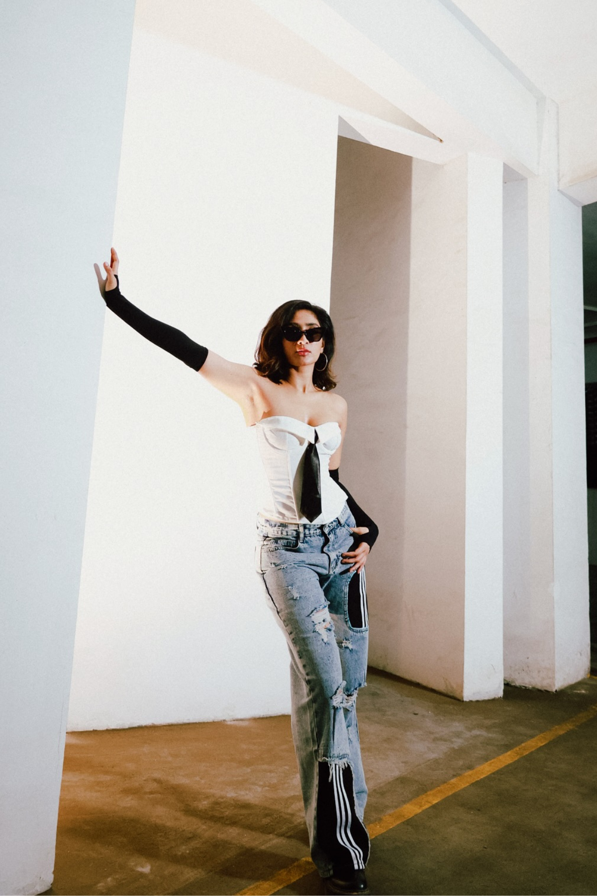 Anwen Strapless Corset Tie Top