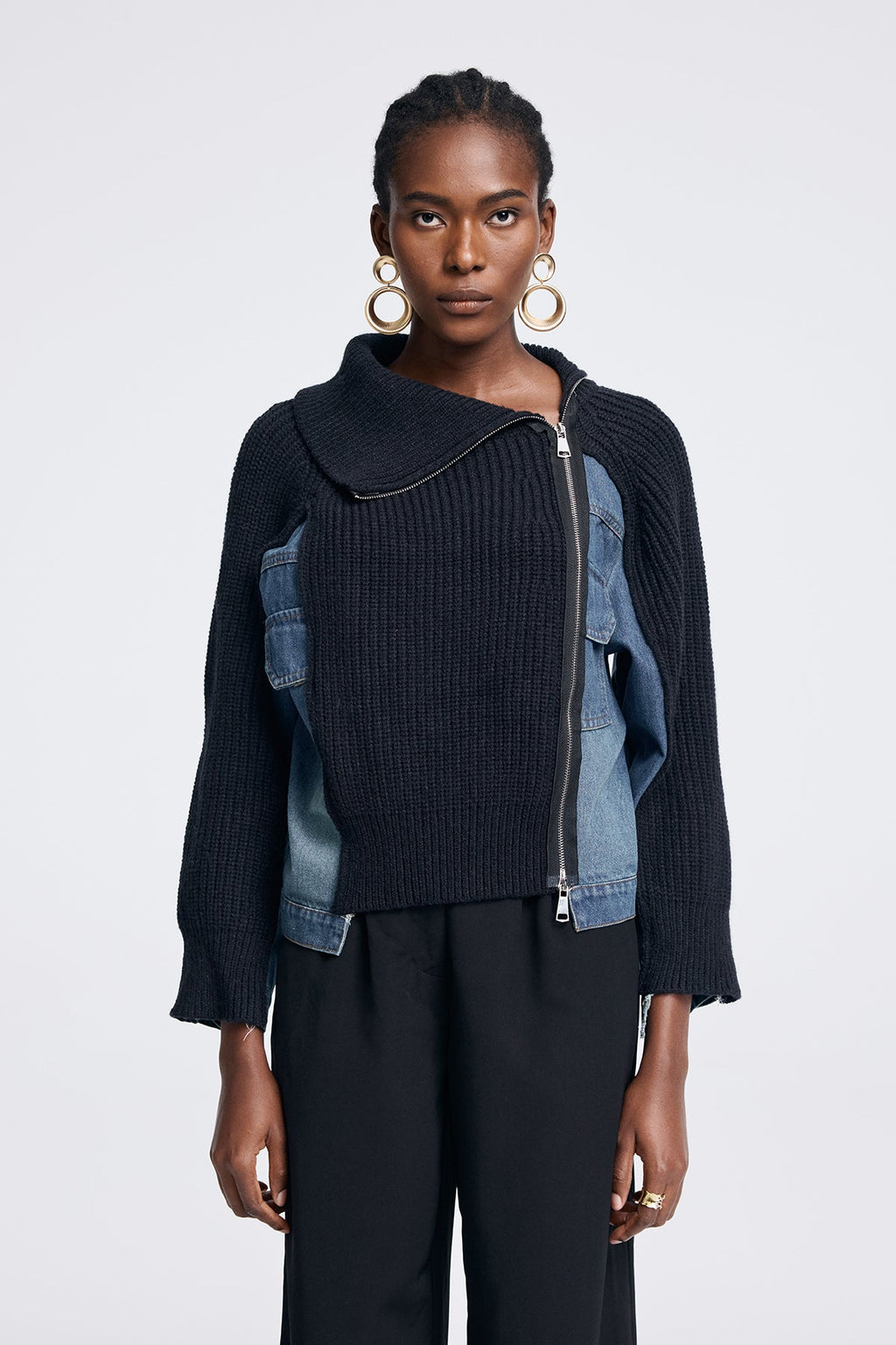 Anxhela Deconstruct Asymmetric Knit Top