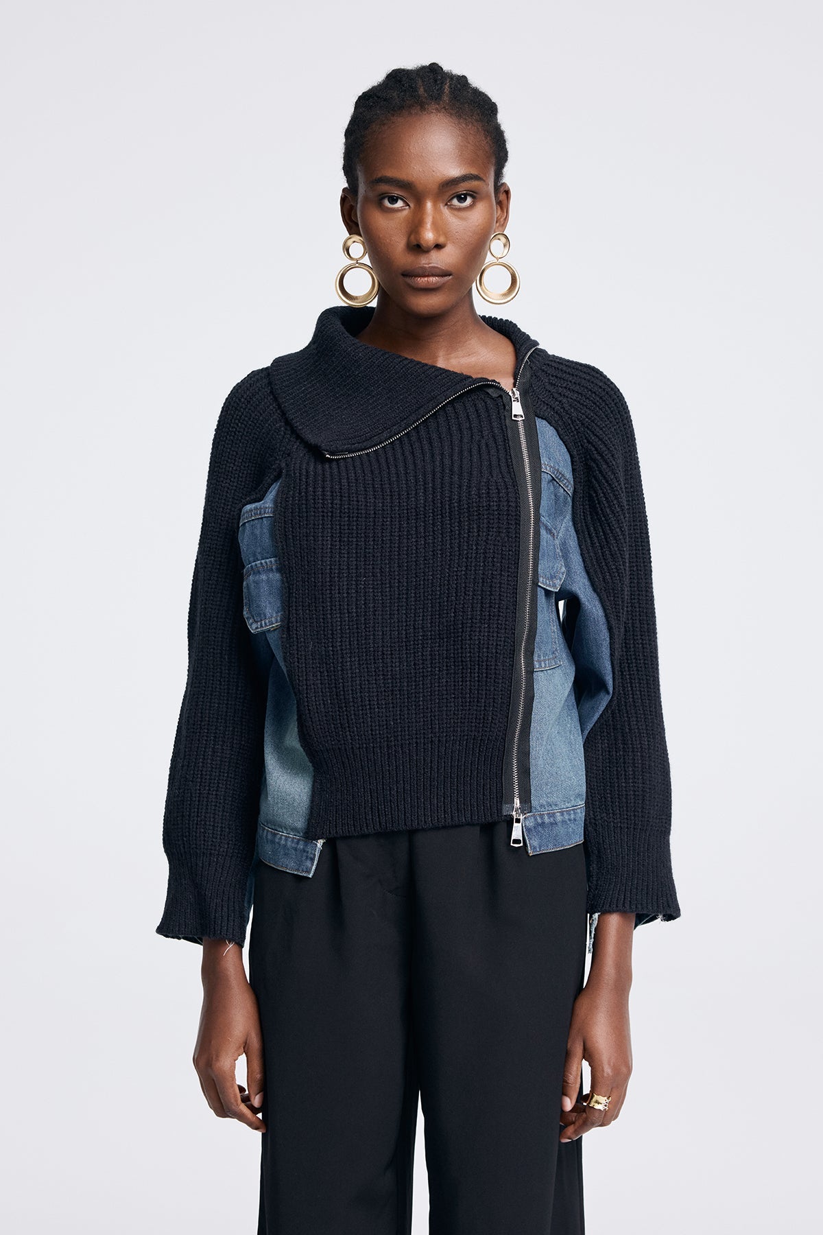 Anxhela Deconstruct Asymmetric Knit Top