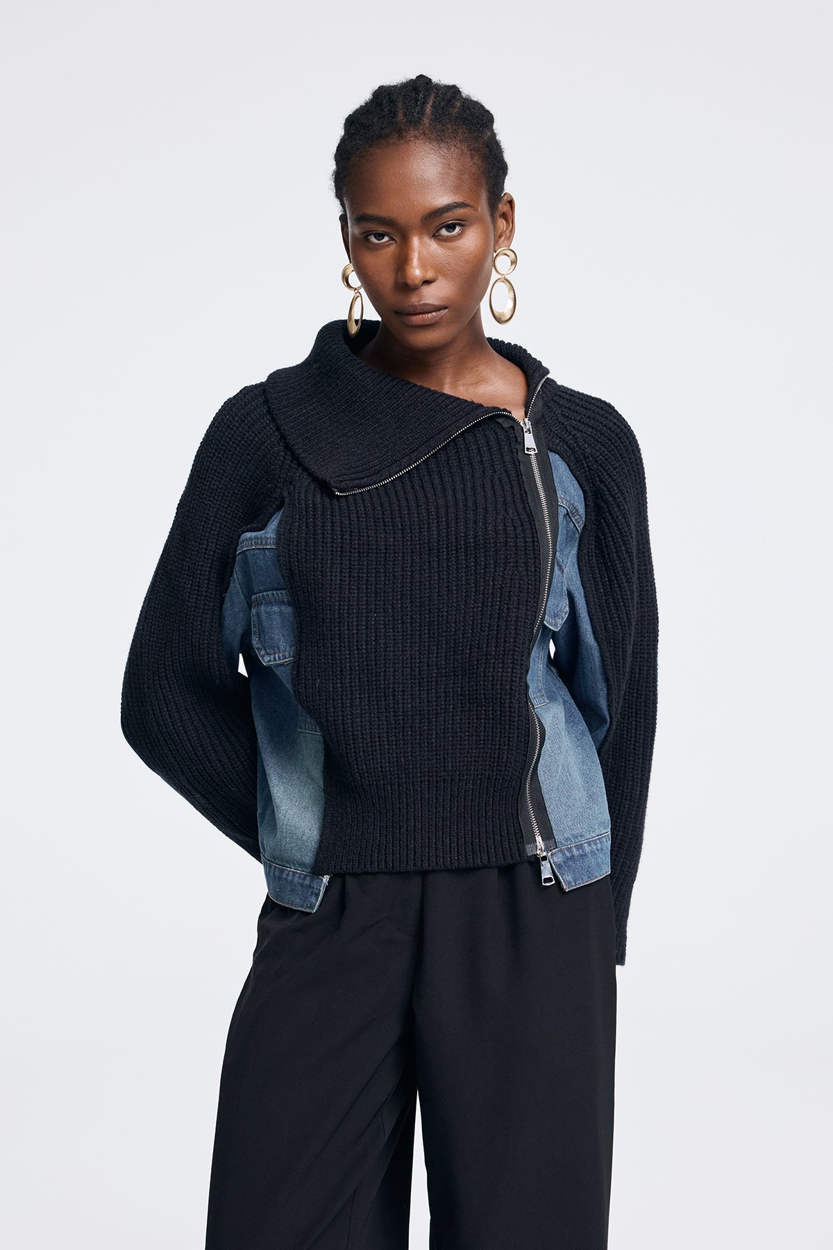 Anxhela Deconstruct Asymmetric Knit Top