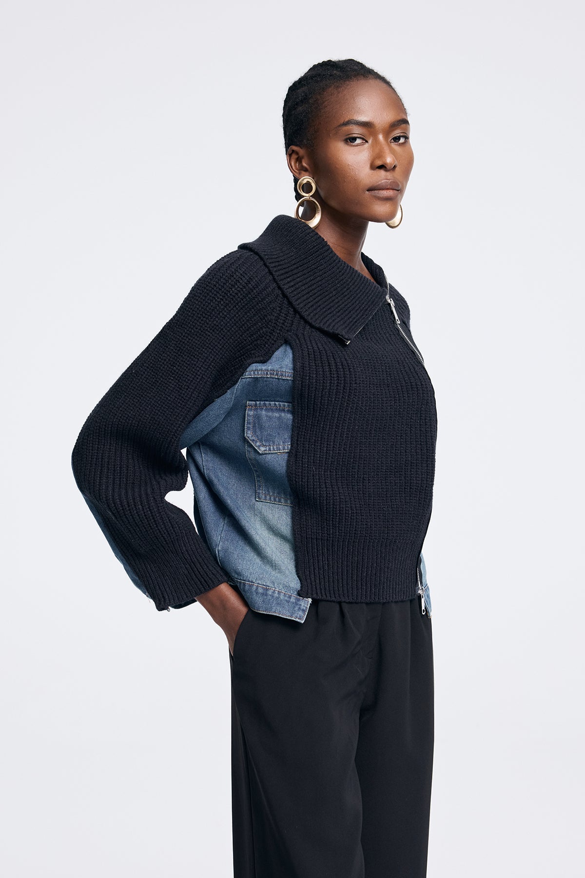 Anxhela Deconstruct Asymmetric Knit Top