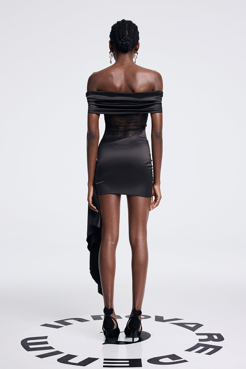 Anzu Ruch Strapless Lace Fringe Mini Dress