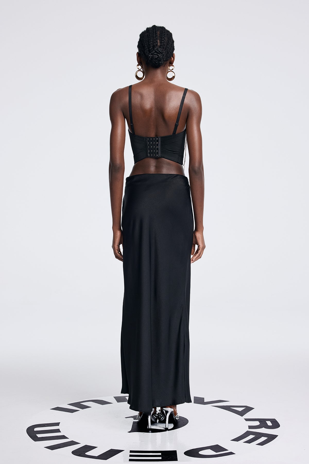 Aoibhín Crystal Chain Bodycon Denim Top