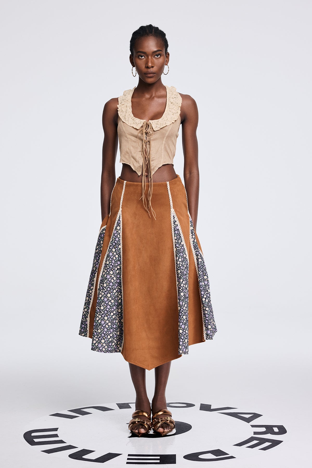 Aoki Suede Lace Lace Up Top