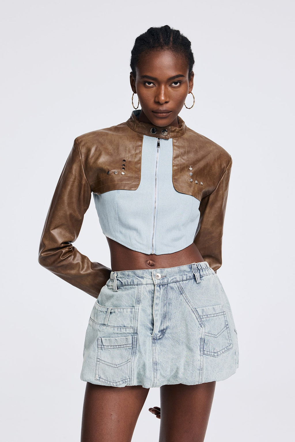 Aphra Deconstruct Short Leather Jacket