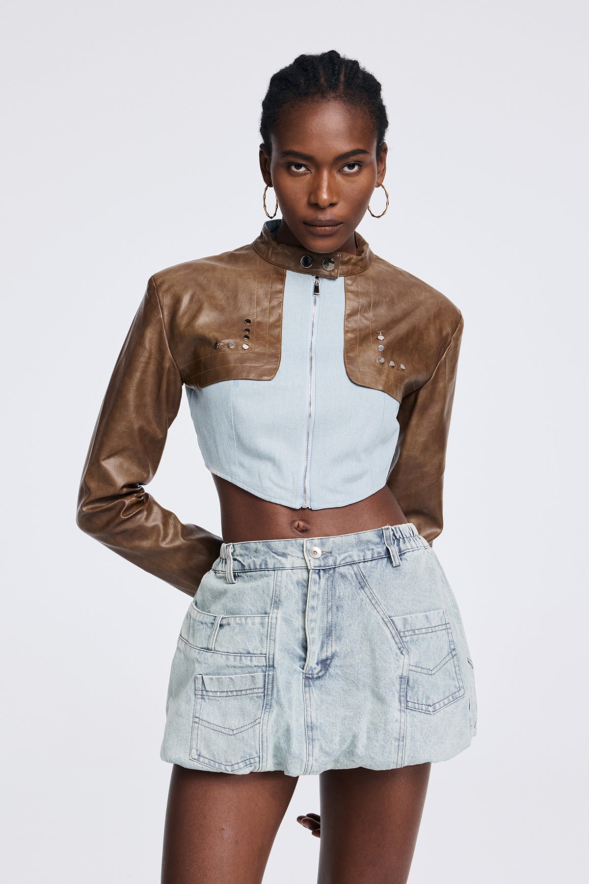 Aphra Deconstruct Short Leather Jacket