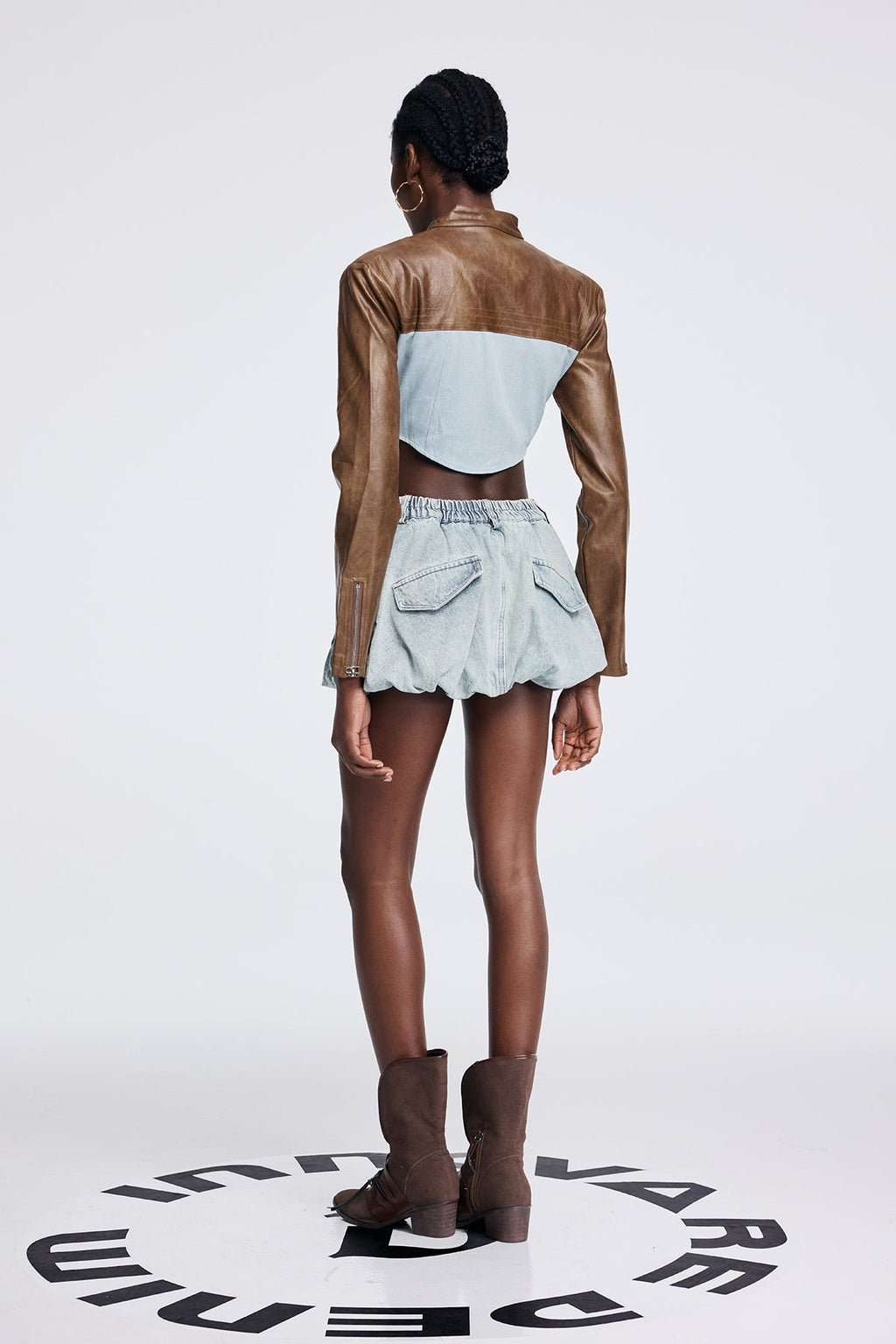 Aphra Deconstruct Short Leather Jacket